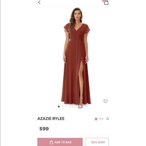 Azazie bridesmaid dress in Terracotta